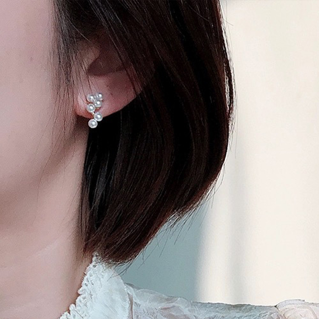 姉妹の小さな真珠の約束卒業式ピアス