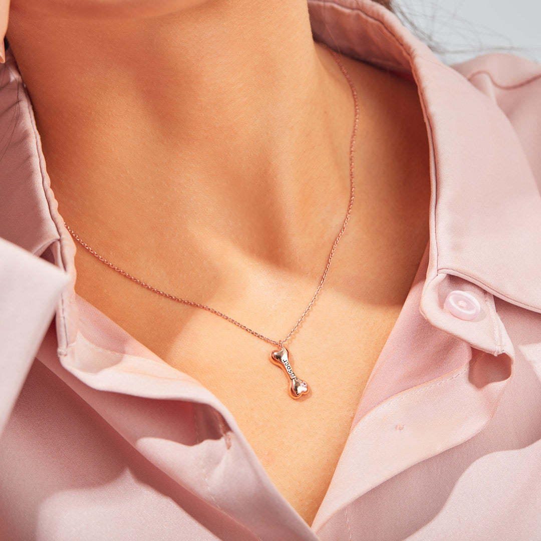 大切な名前と誕生石を刻める オーダーメイドボーンネックレス（1〜5個）