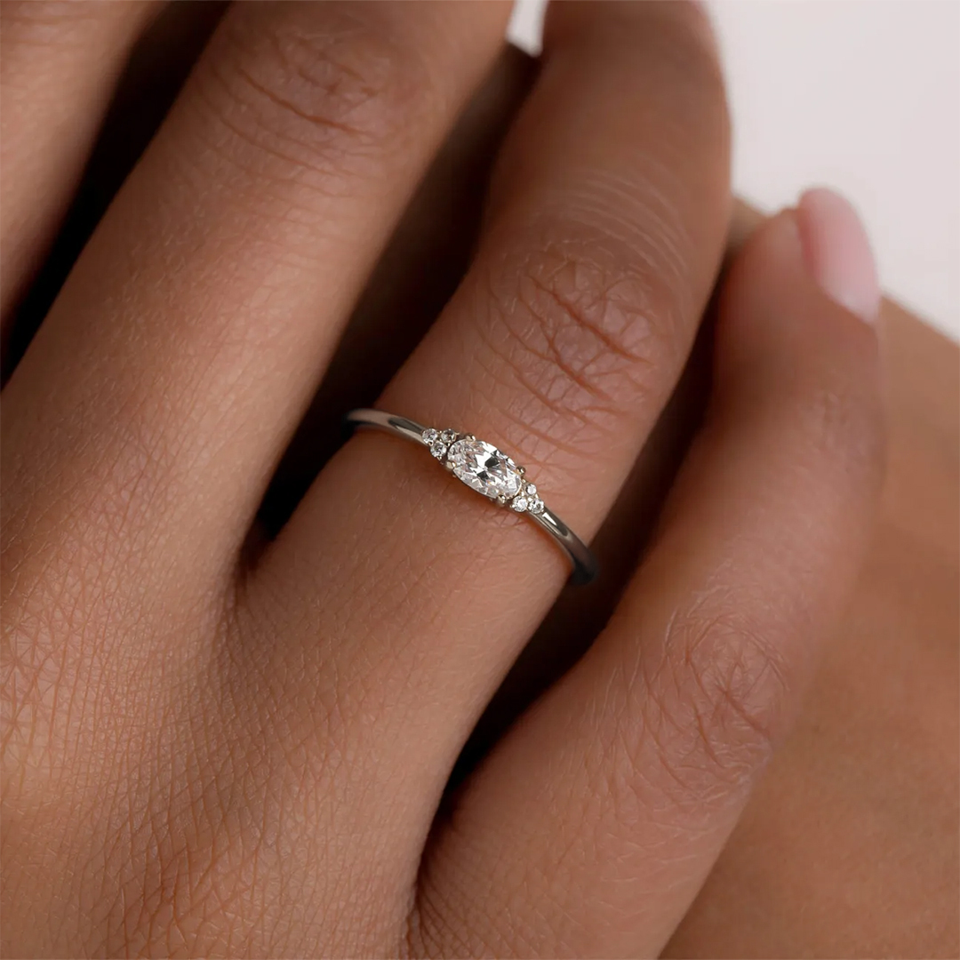 Choosing Peace Minimal Oval Cut Ring