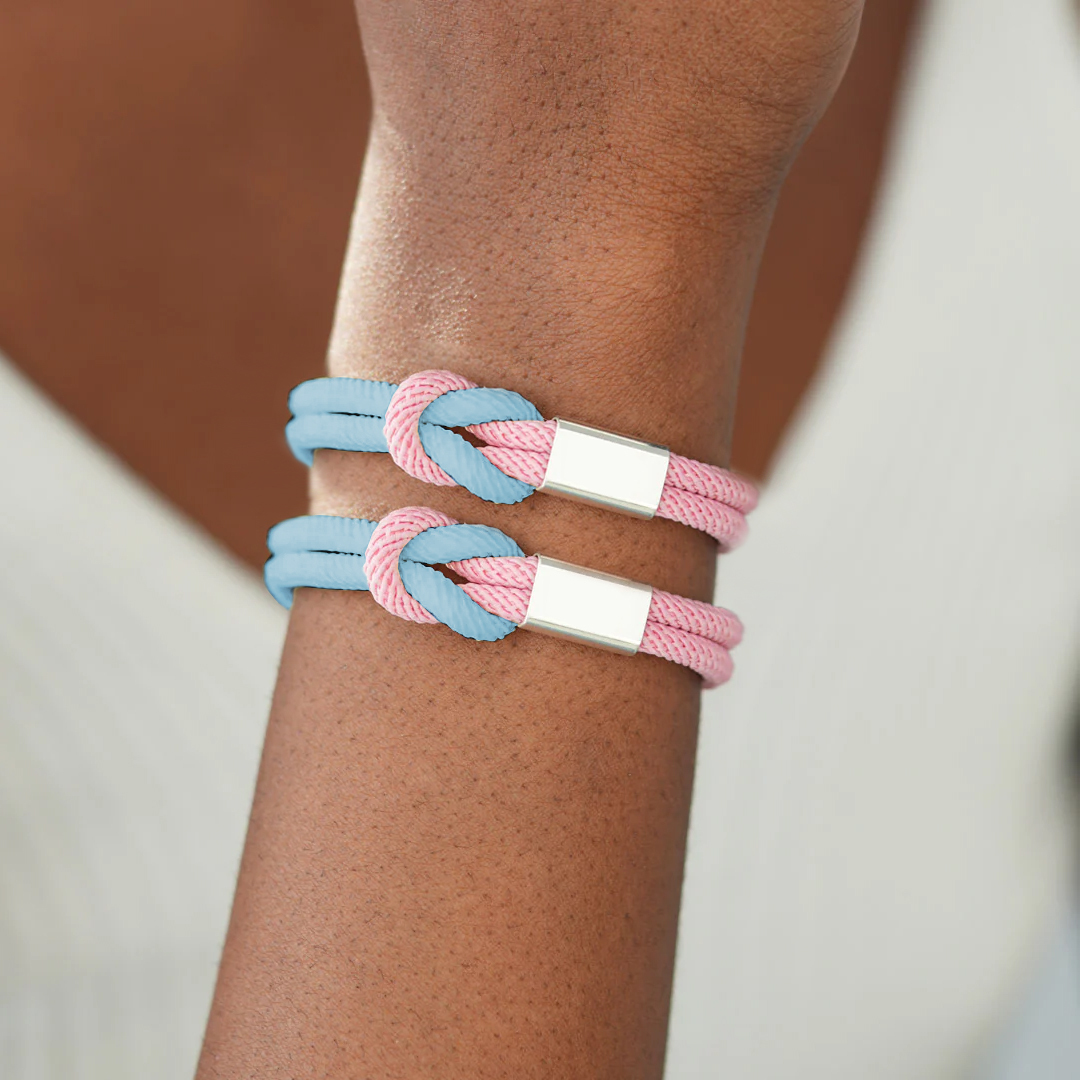 Miscarriage Awareness Gift Blue&Pink Knot Bracelet