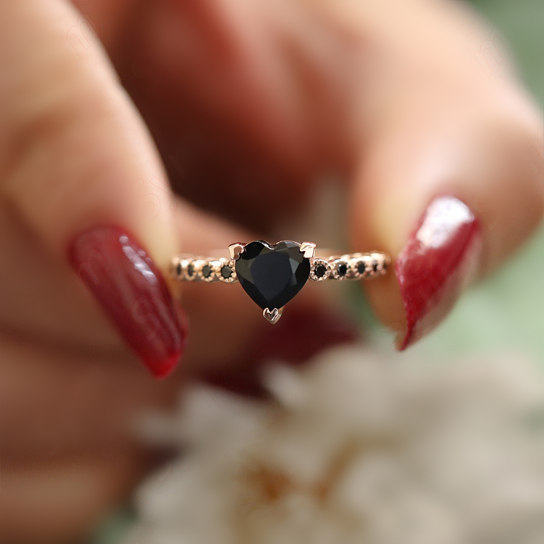 To Me From Me Black Heart Ring