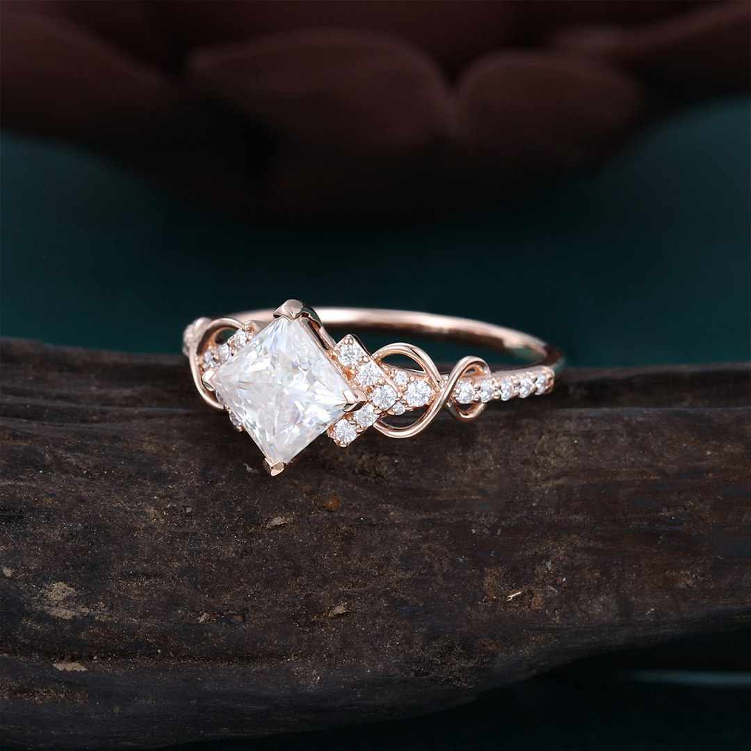 To Me From Me Princess Cut Moissanite Ring