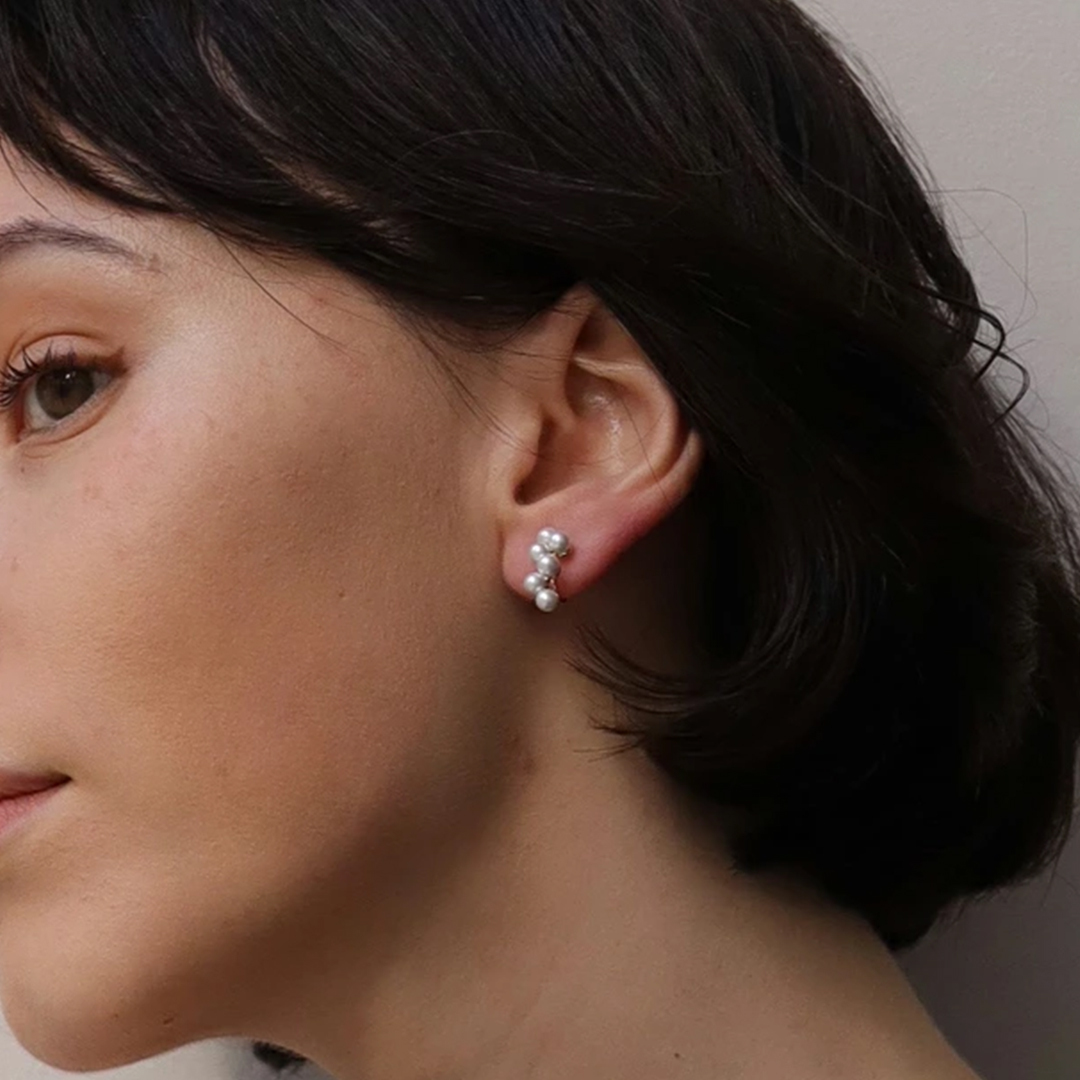 姉妹の小さな真珠の約束卒業式ピアス