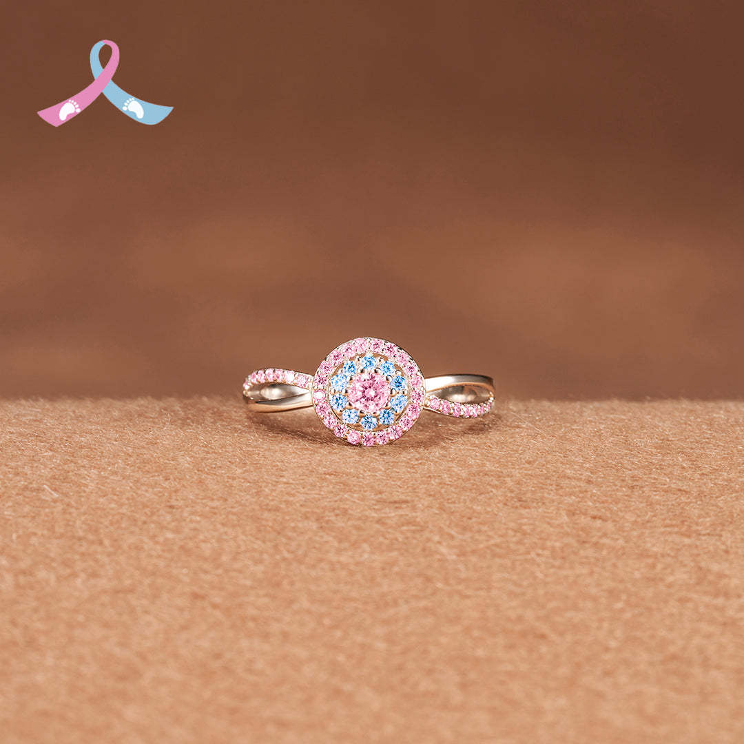 Mama Of An Angel Blue&Pink Circle Ring