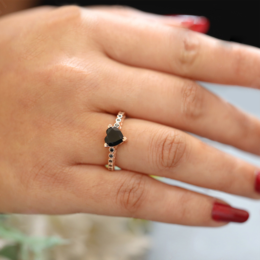 To Me From Me Black Heart Ring