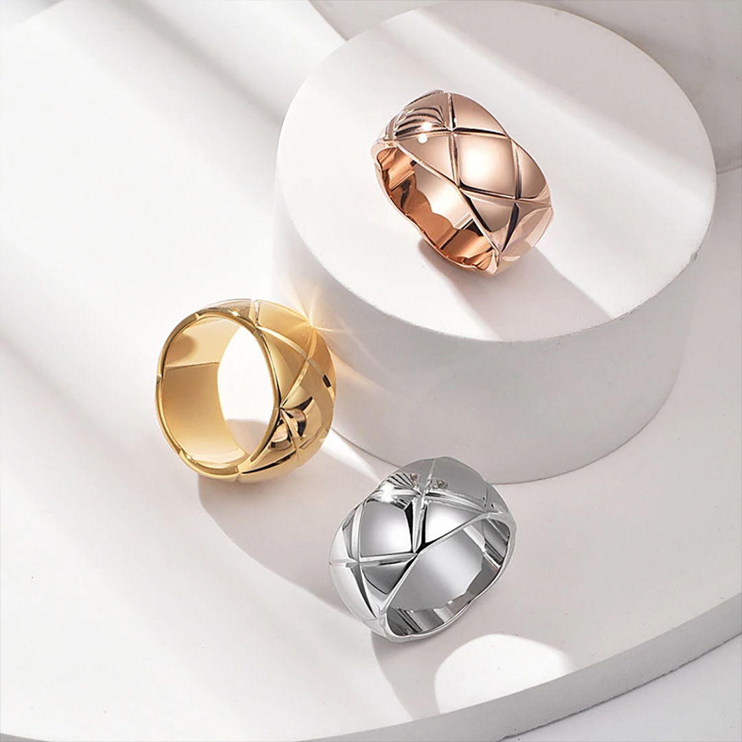 家族の小さな格子のぬくもりリング 