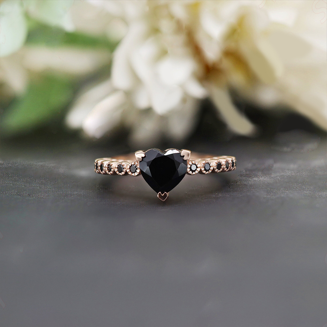 To Me From Me Black Heart Ring