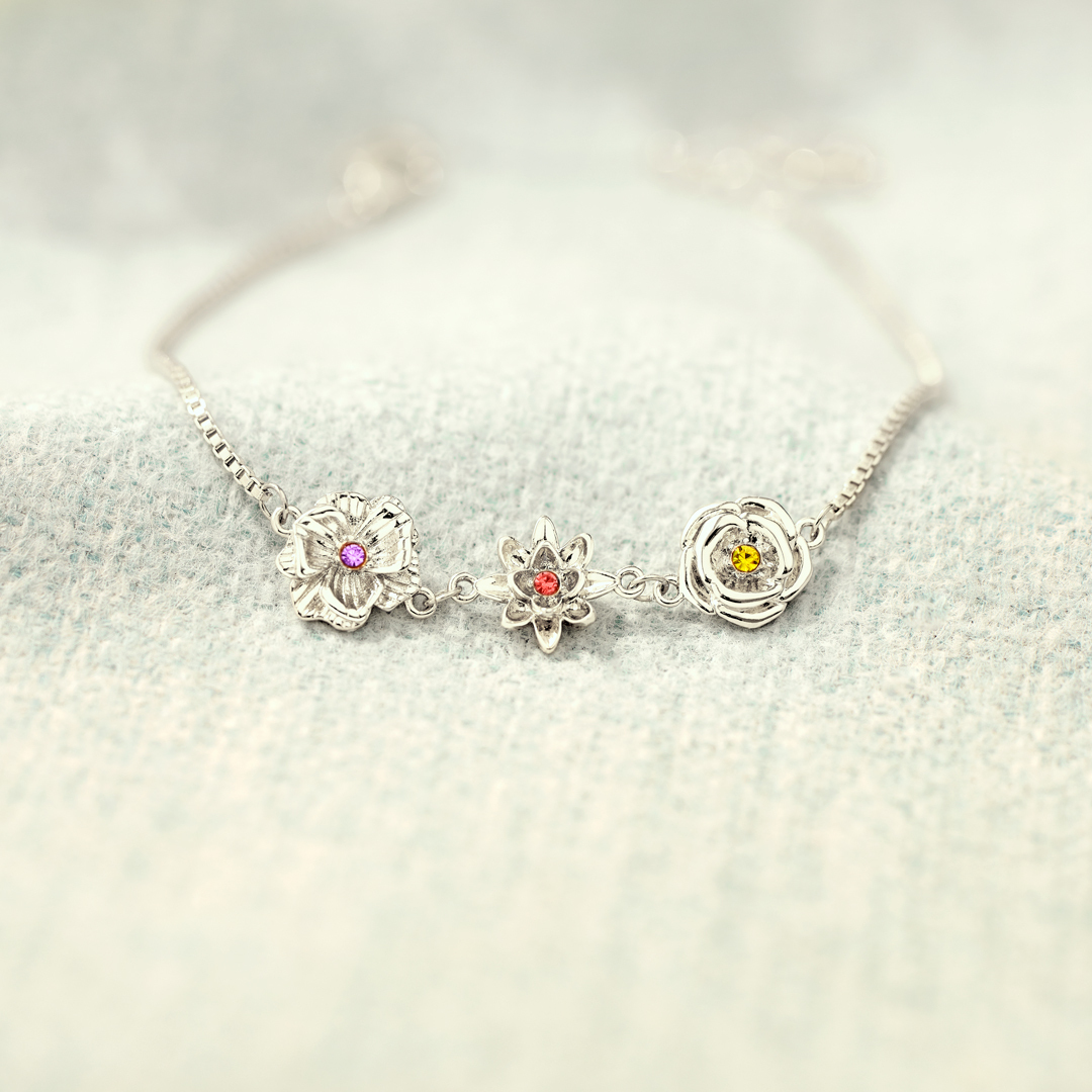 1-10 Three-Dimensional Birth Flowers Bracelet-Mother's Day Gift