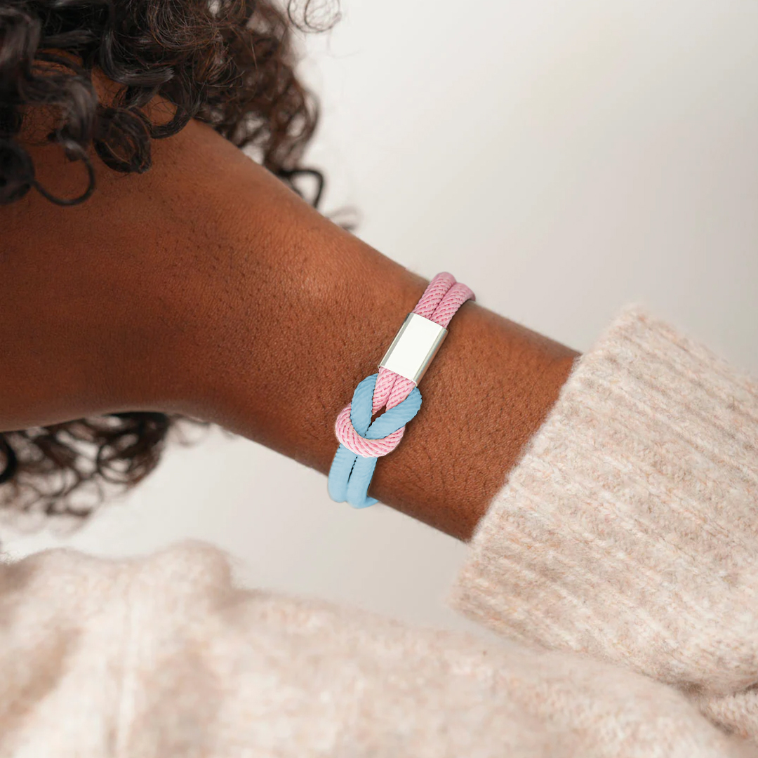 Miscarriage Awareness Gift Blue&Pink Knot Bracelet