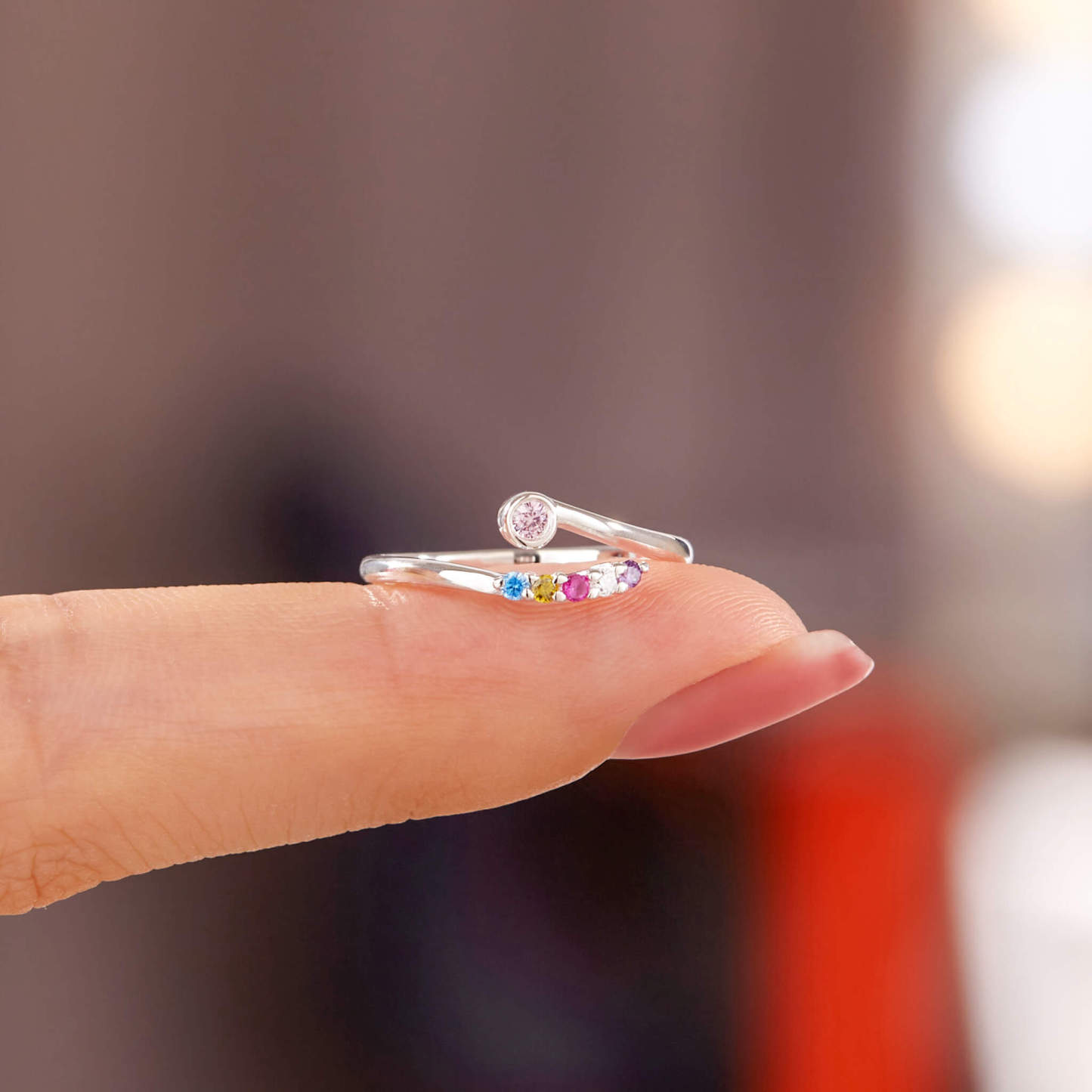 Personalized 2-6 Birthstone You And Your Girl Gang Ring