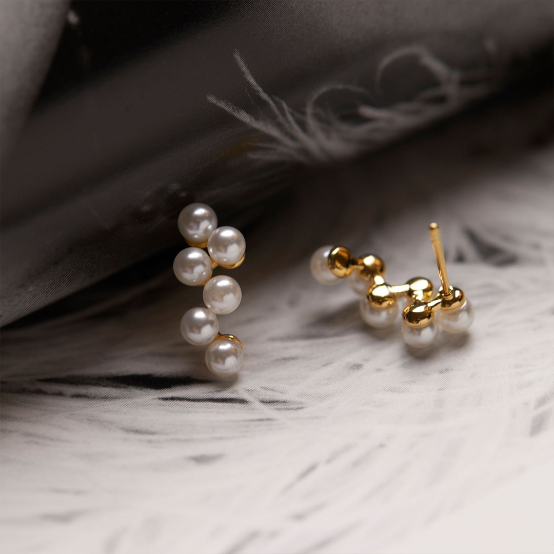 姉妹の小さな真珠の約束卒業式ピアス