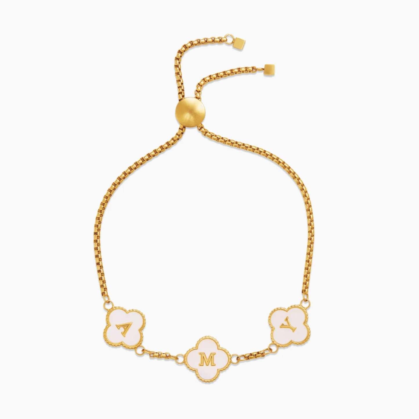 Pearl Clover Custom Name Bracelet