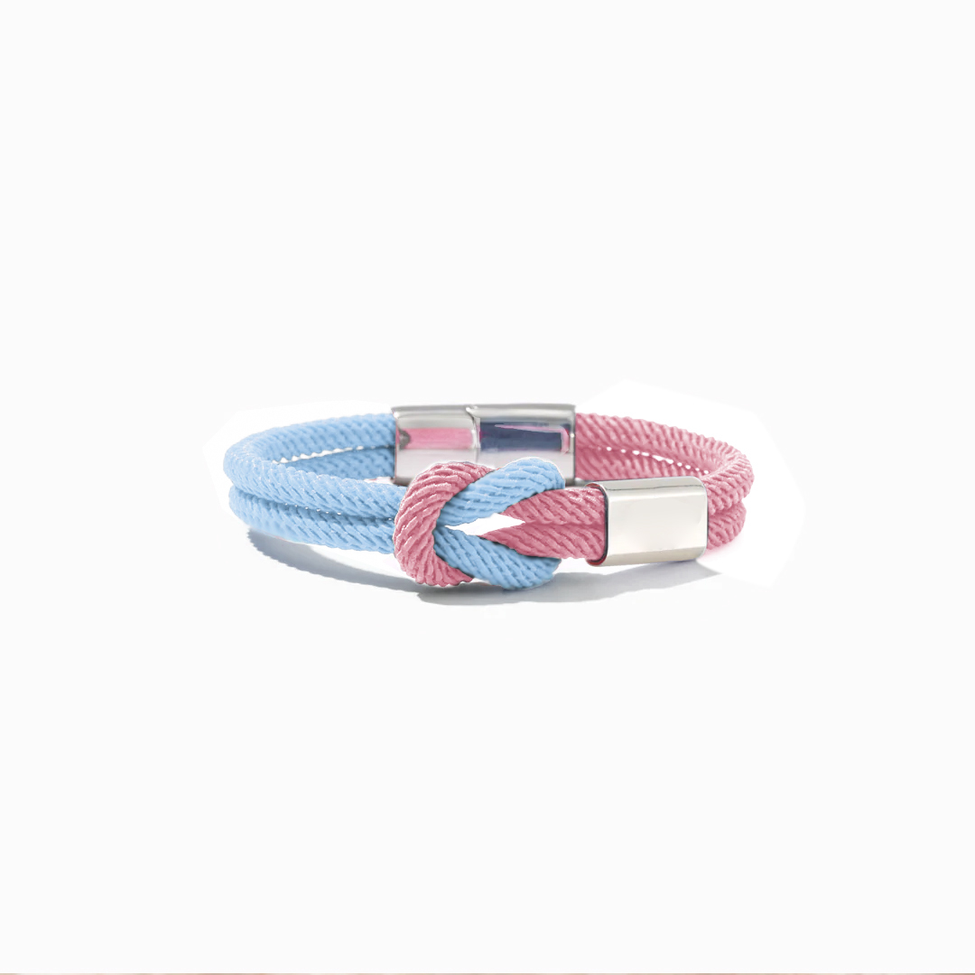 Miscarriage Awareness Gift Blue&Pink Knot Bracelet