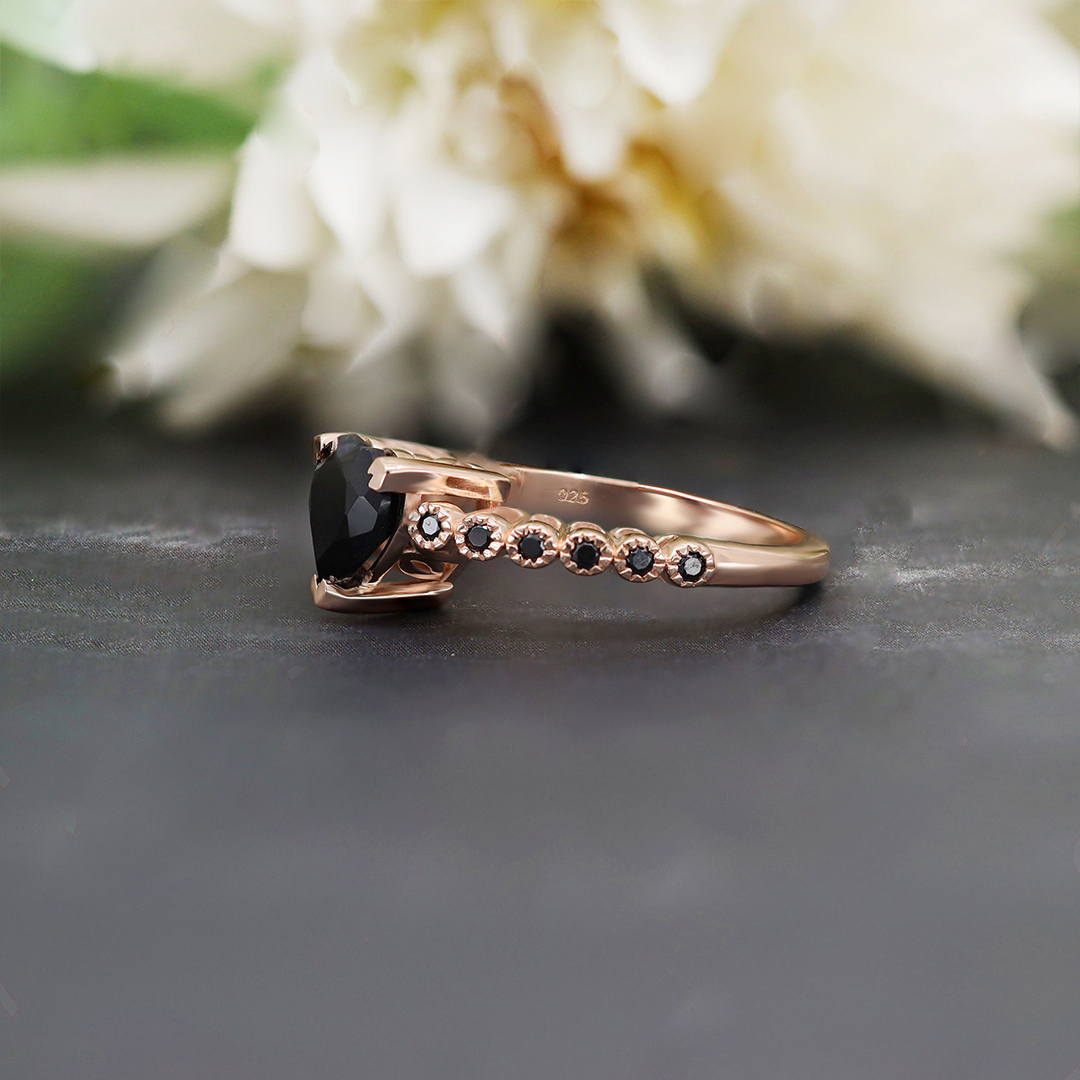 To Me From Me Black Heart Ring