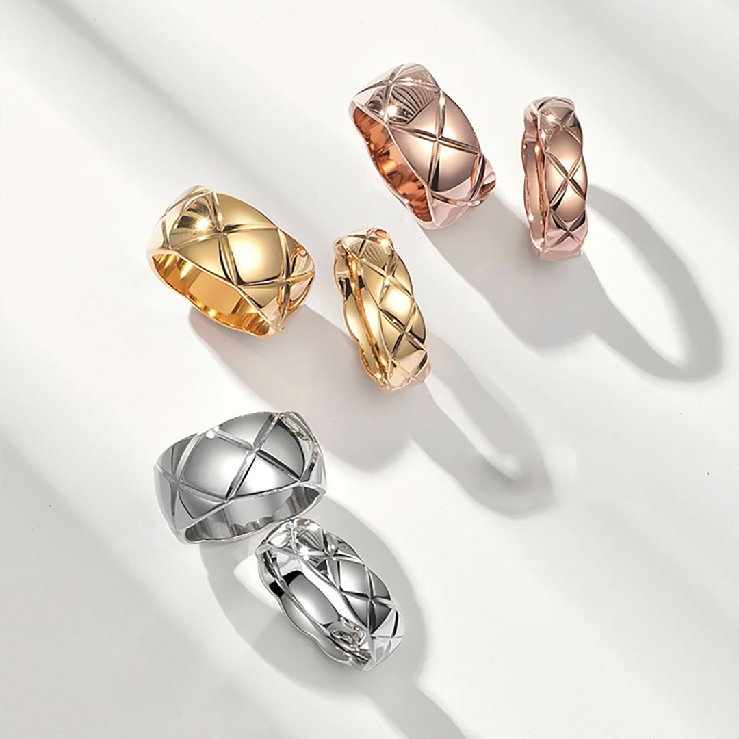 家族の小さな格子のぬくもりリング 