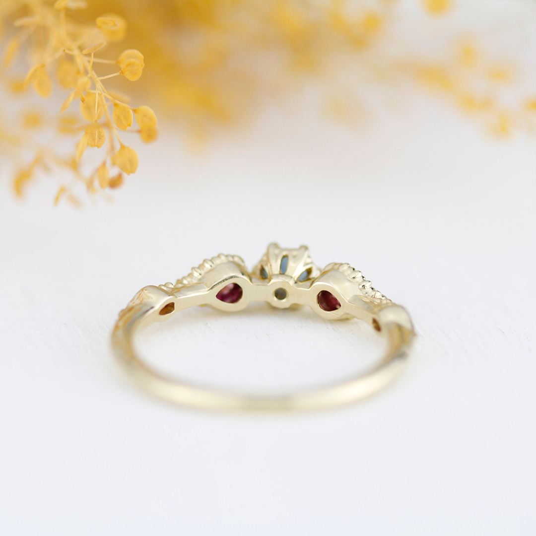 Mother's Day Gift Personalized 1-5 Birthstone Vintage Ring