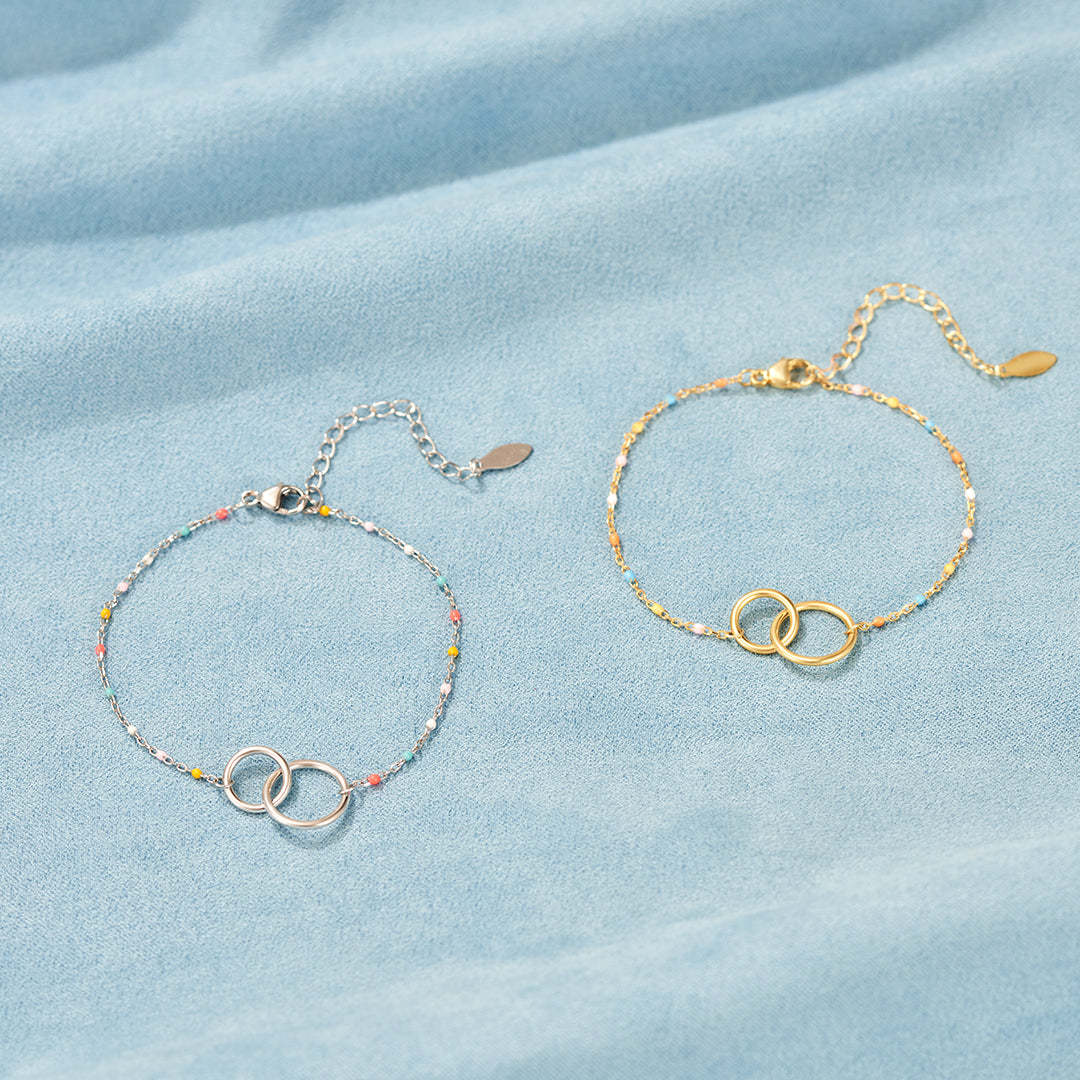 Our Bond Remains Unbreakable Double Circles Bracelet