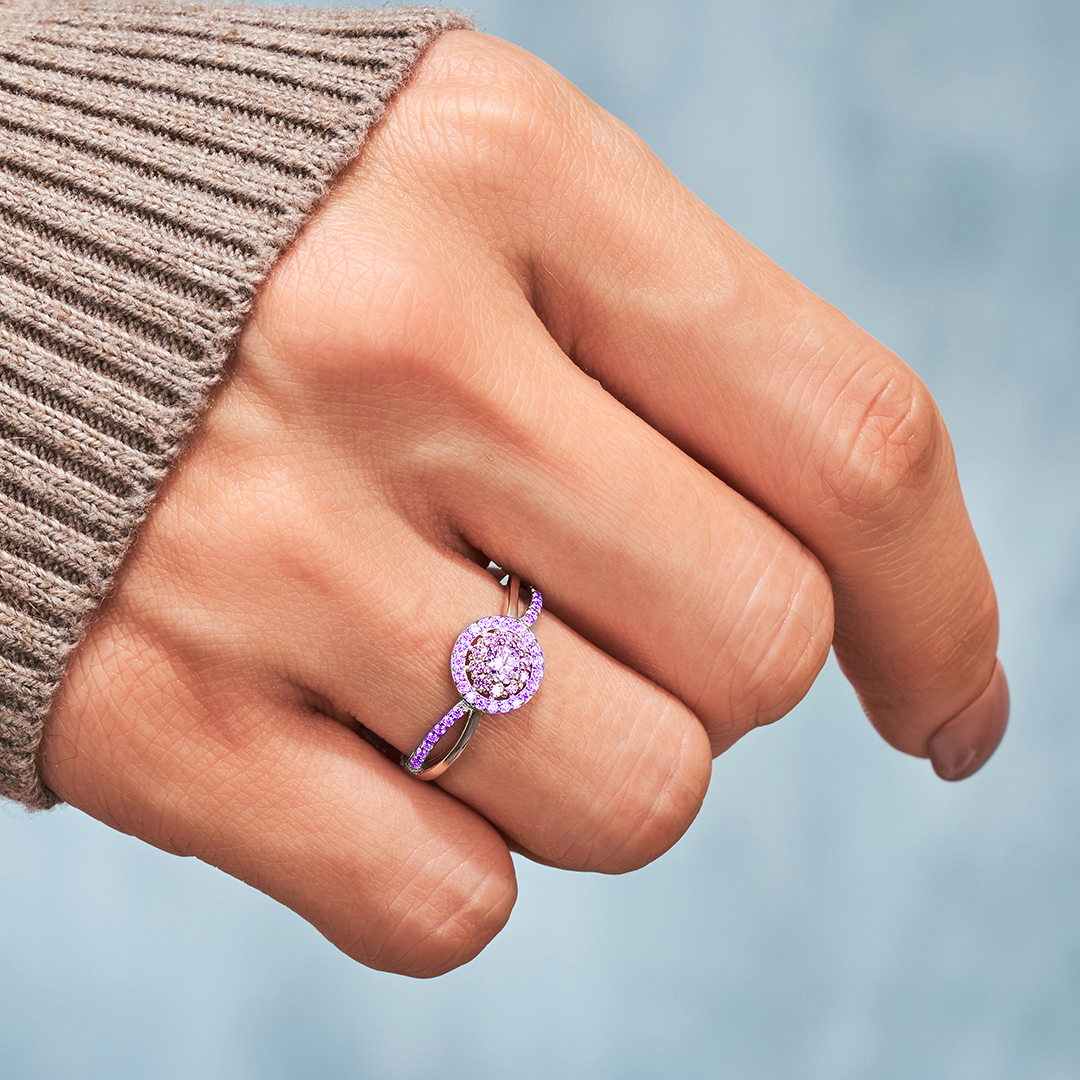 Raise Awareness Of Fight Domestic Violence Purple Circle Ring