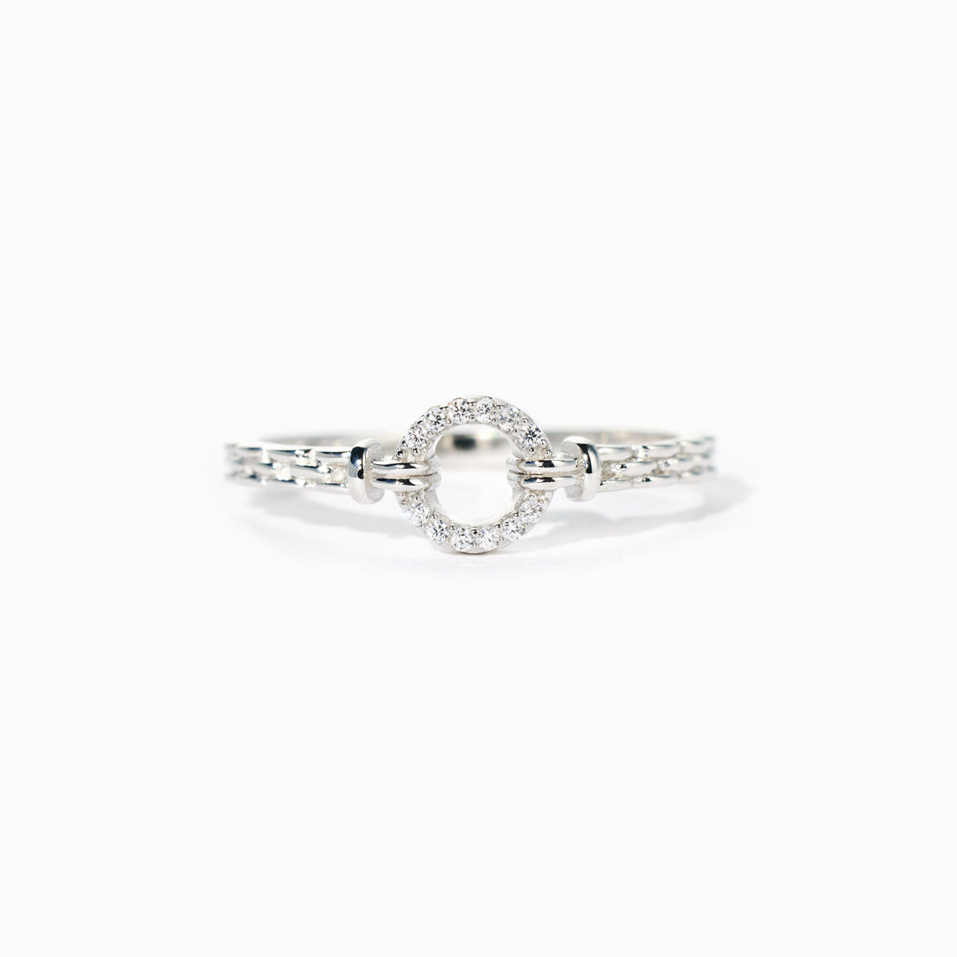To My Inner Circle of Women Friends Pavé Open Circle Ring