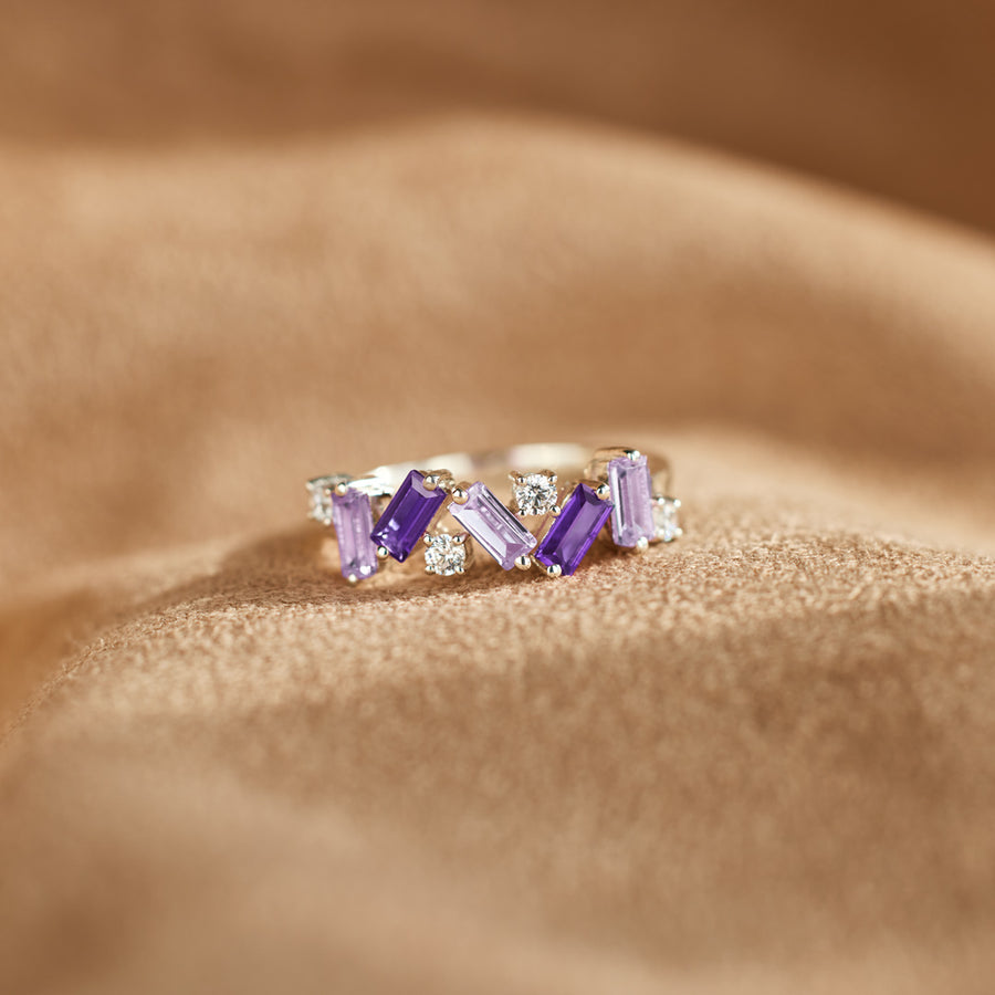 Alzheimer Dementia Awareness Gift Purple broken Ring