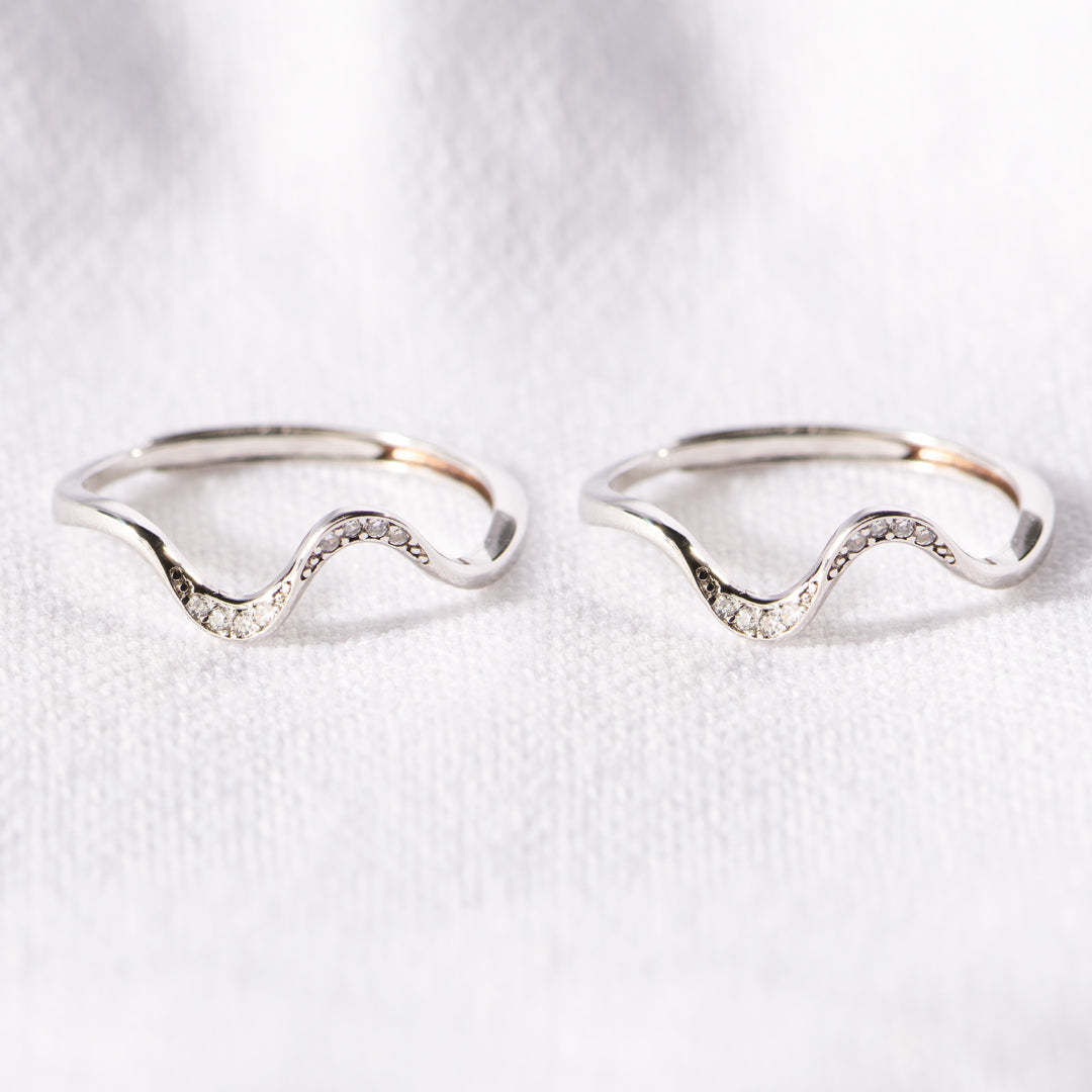 クールなベスティーズのマッチングミニマリスト波形リング