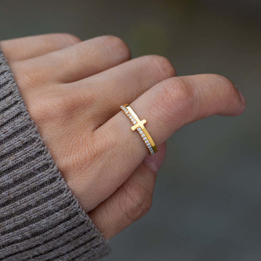 The Blessing Is Even Better Golden Cross Ring