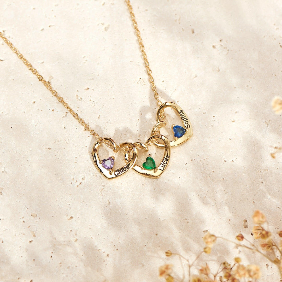 1-5 Heart & Name Pendants Necklace