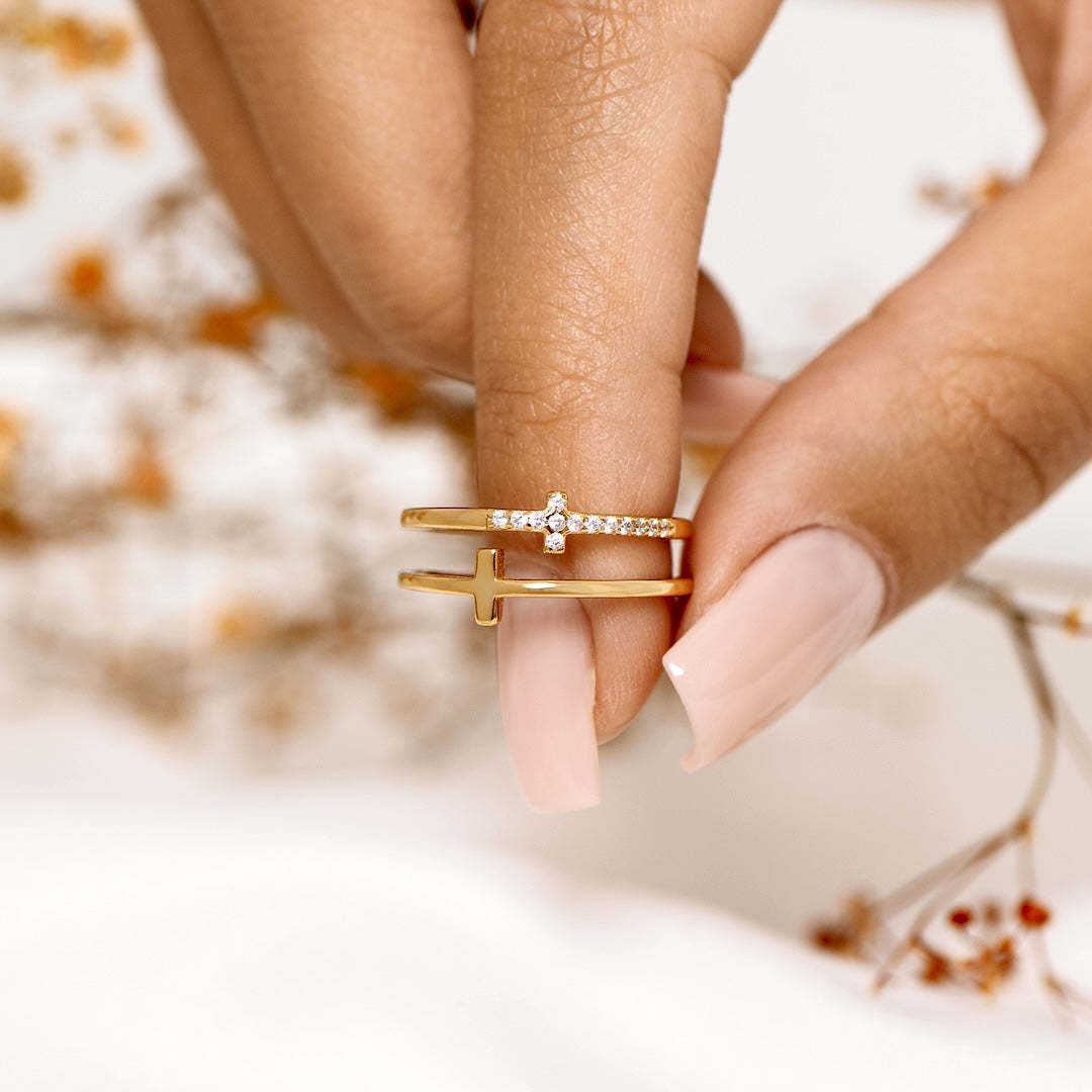 Double Cross Ring - Gold