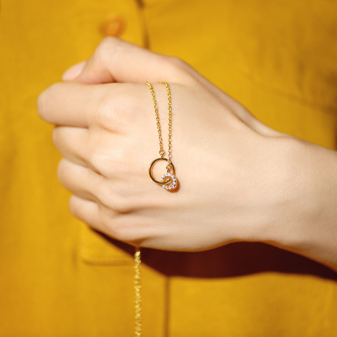 ダブルサークルリンクネックレス