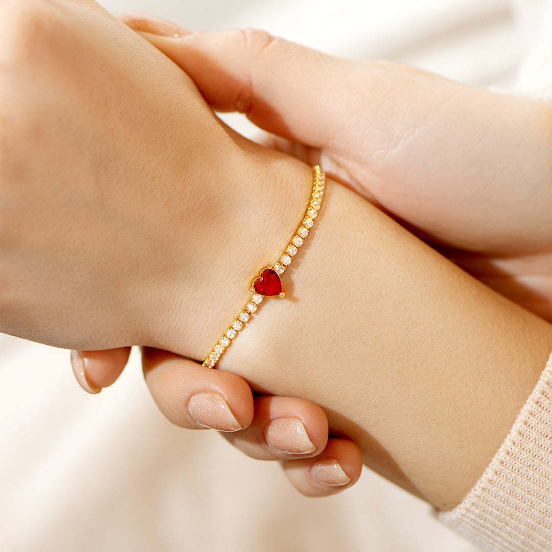 ハートテニスブレスレット