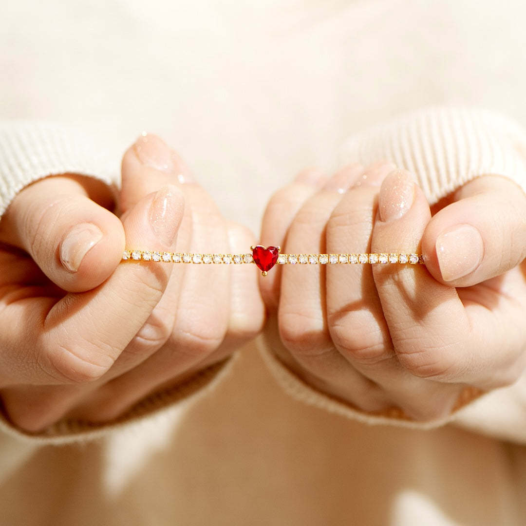 ハートテニスブレスレット