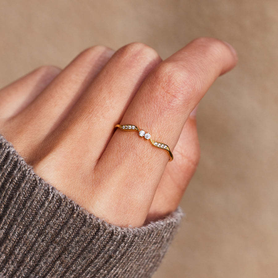 I'm Sticking With You Double Stone Wavy Ring