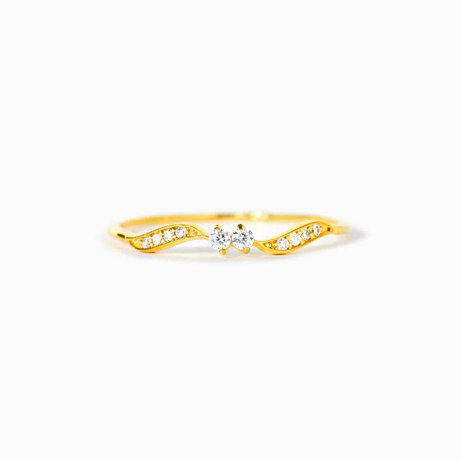 I'm Sticking With You Double Stone Wavy Ring