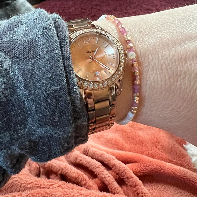 Pink Tourmaline Morse Code Breast Cancer Bracelet