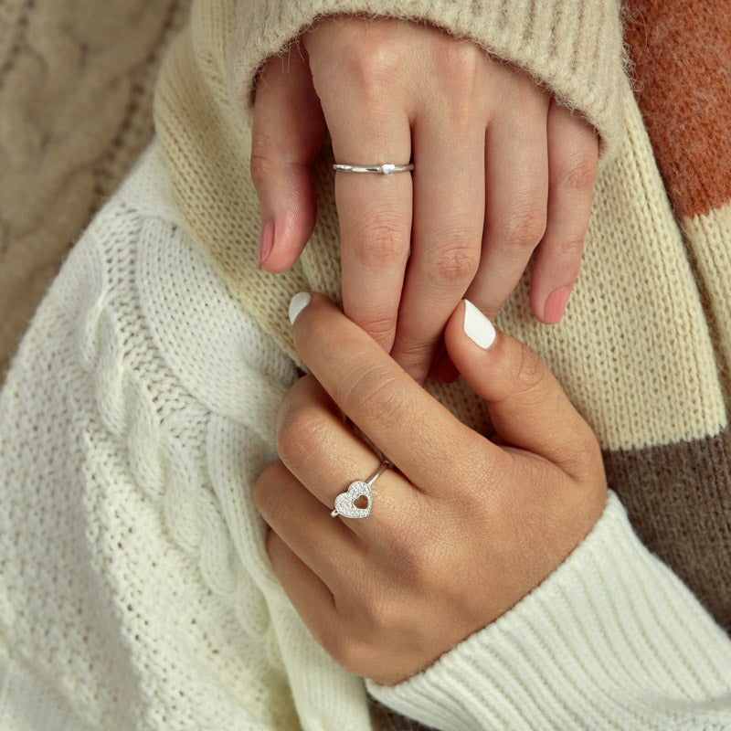 Mama & Sweetheart Heart Shape Matching Ring Set