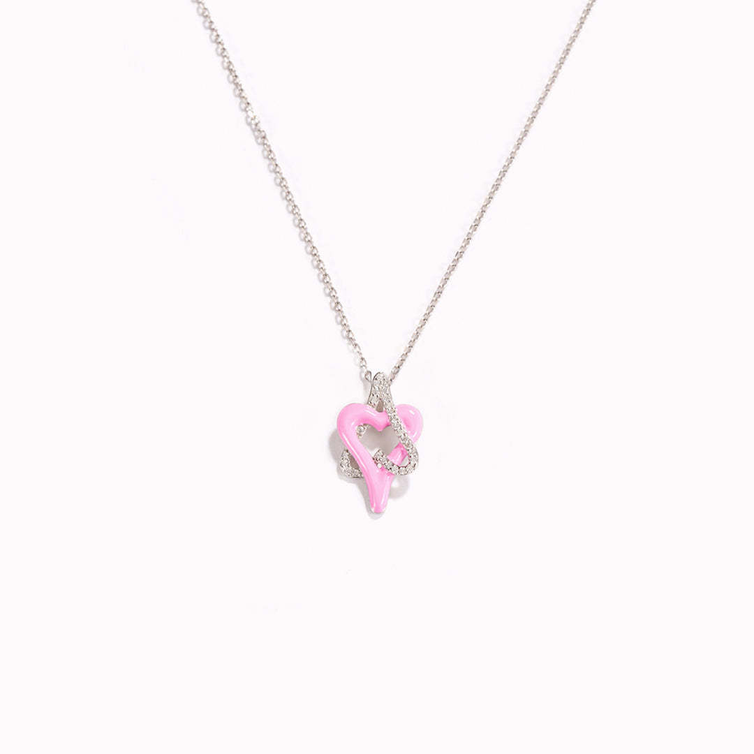 Badass Girl Gang Pink Heart Linked Neckalce