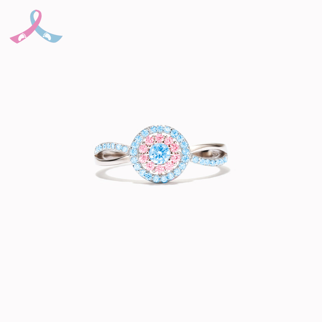 Mama Of An Angel Blue&Pink Circle Ring