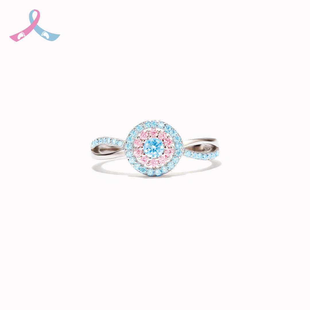 Mama Of An Angel Blue&Pink Circle Ring