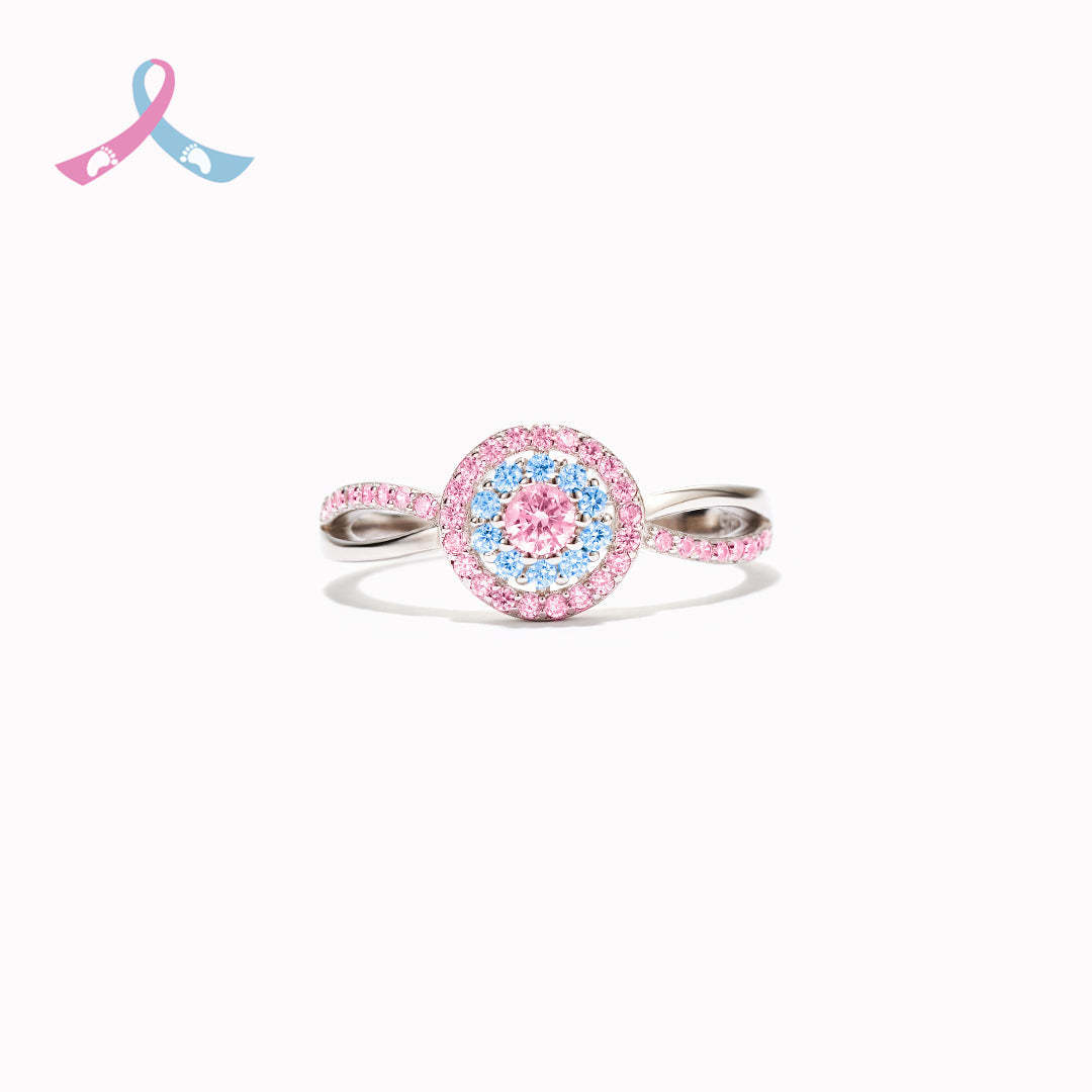 Mama Of An Angel Blue&Pink Circle Ring