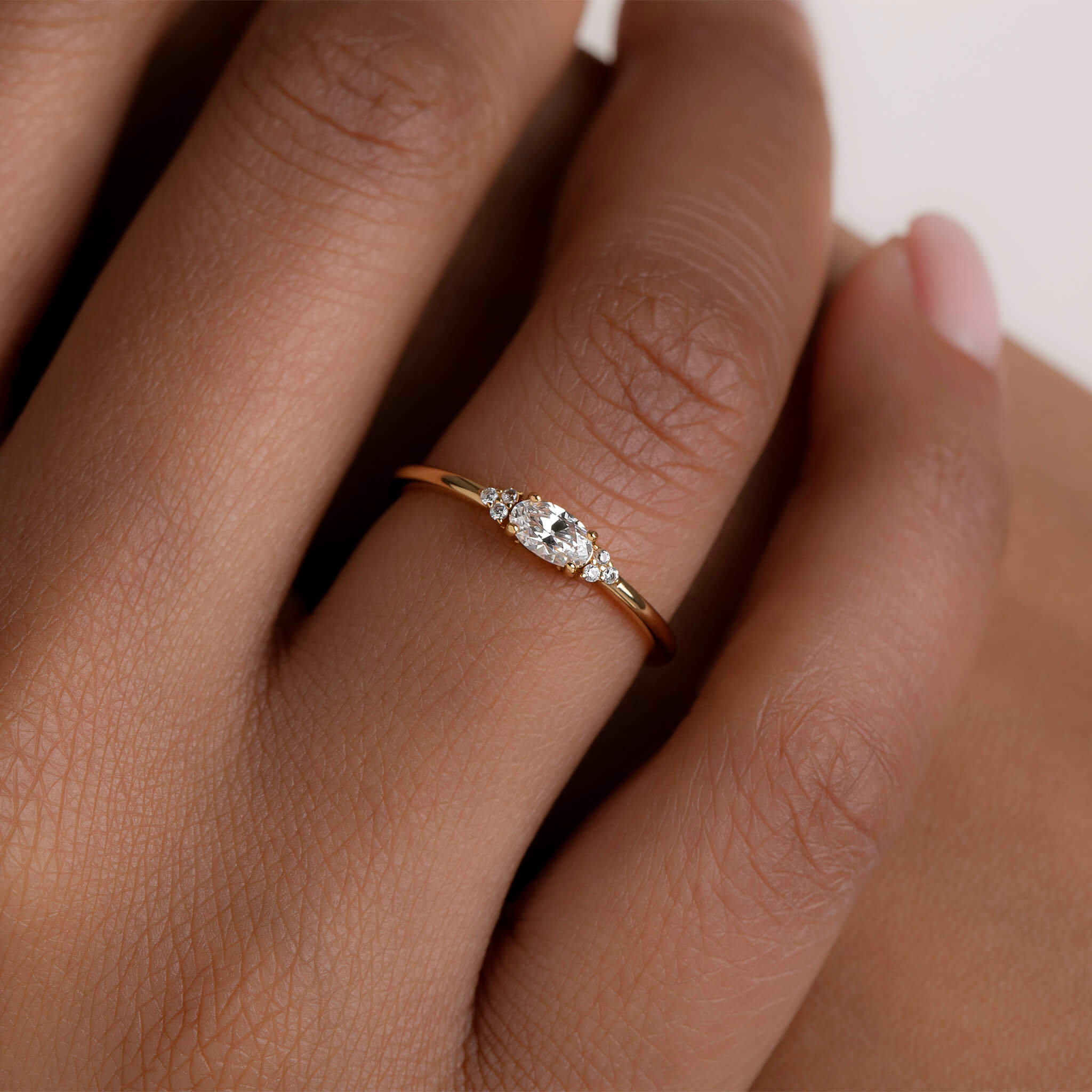 Choosing Peace Minimal Oval Cut Ring