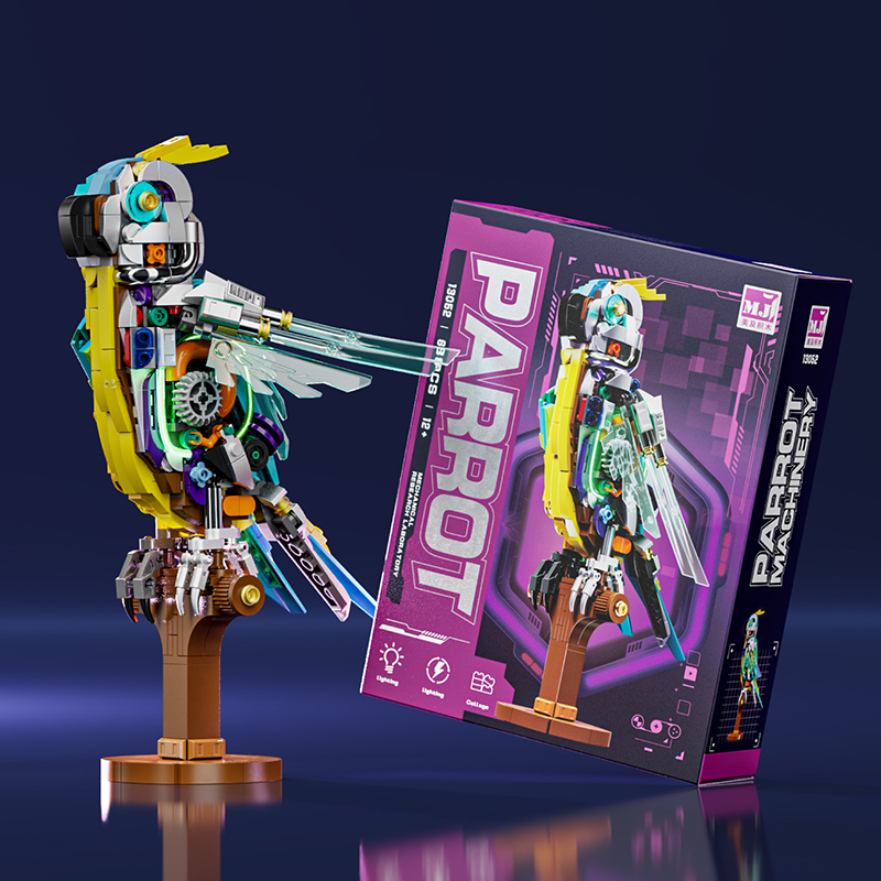 Cyberpunk Style Parrot Building Block Set - 688PCS