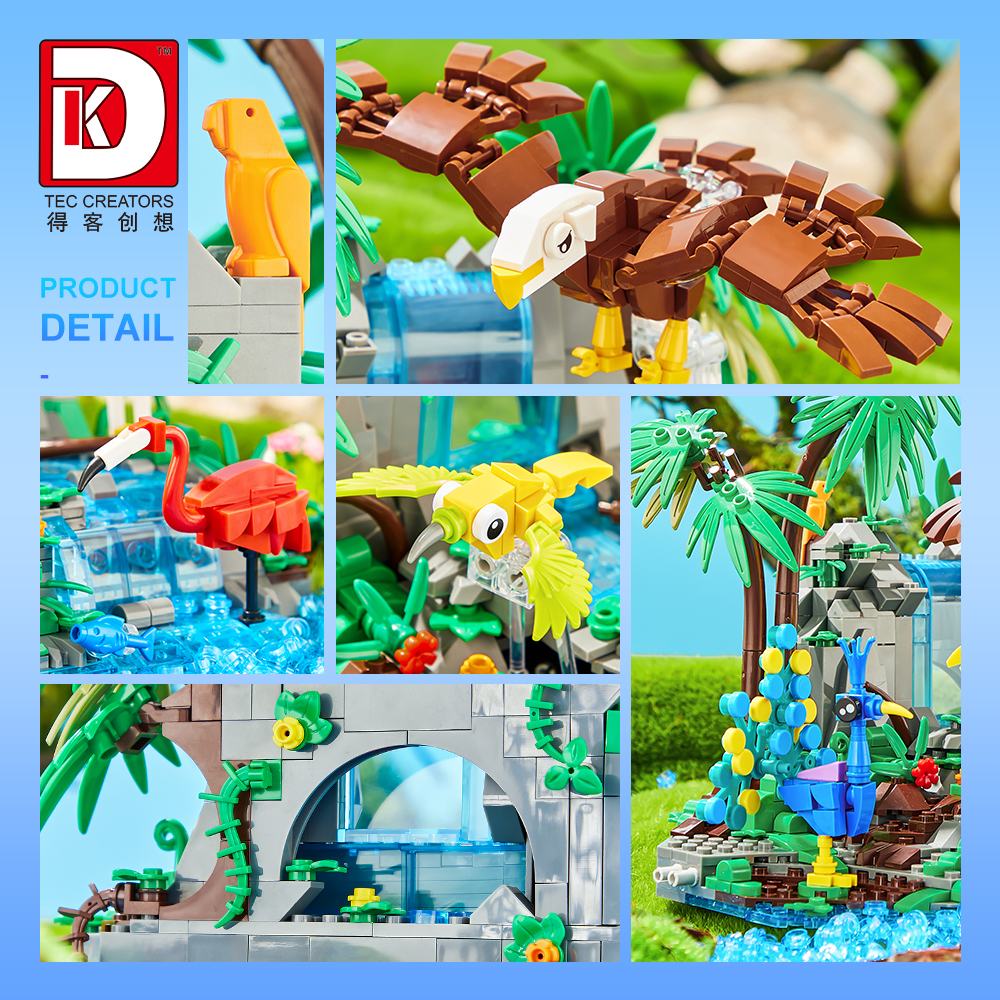 DK Tropical Jungle Scene Building Block Set - 898PCS