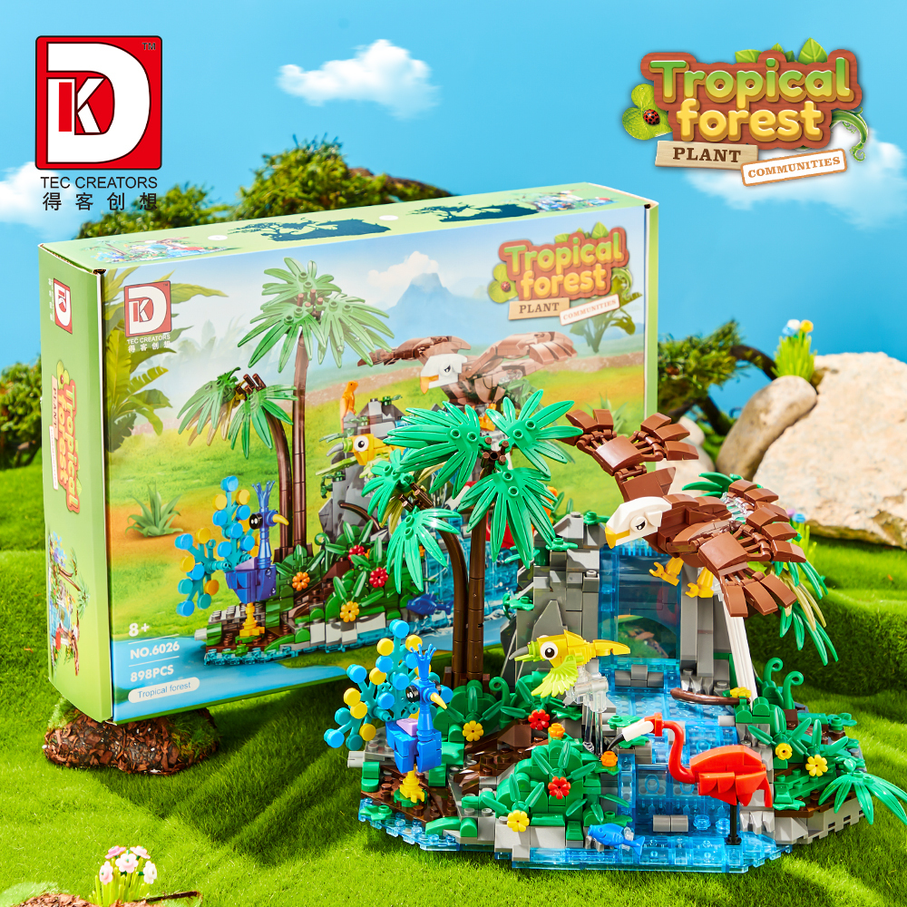 DK Tropical Jungle Scene Building Block Set - 898PCS
