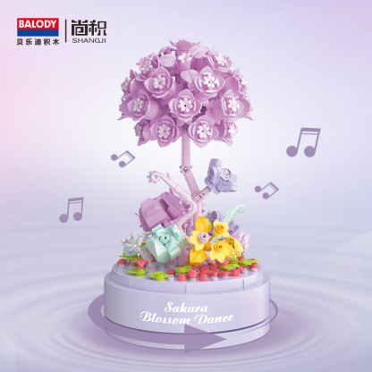 BLD Floral Music Box Building Block Sets
