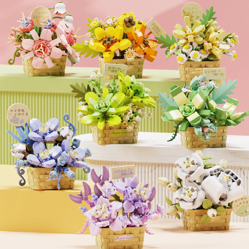 YGS Flower Basket Building Block Set