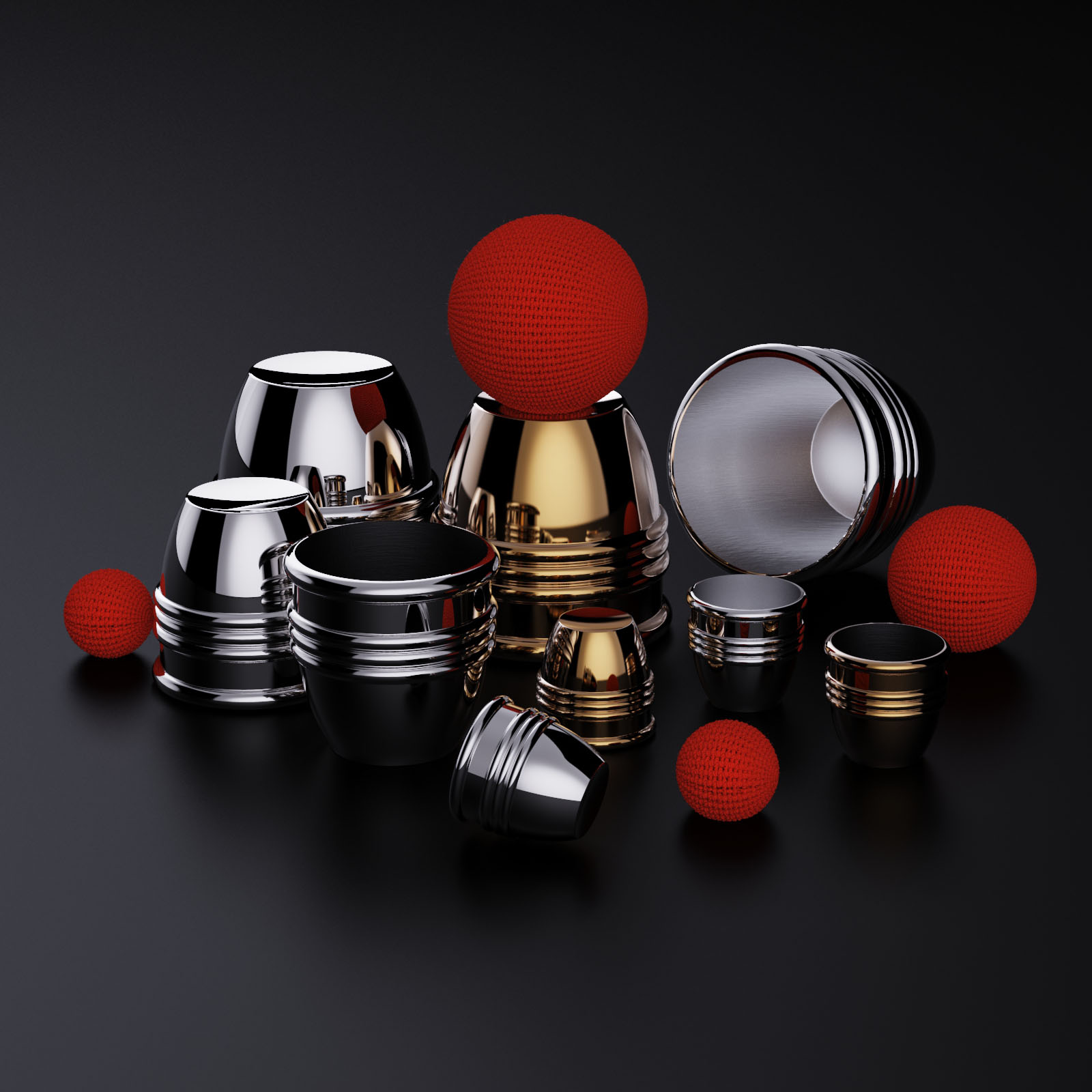 Cups and Balls Set by Bluether Magic and Raphael — IARVEL MAGIC