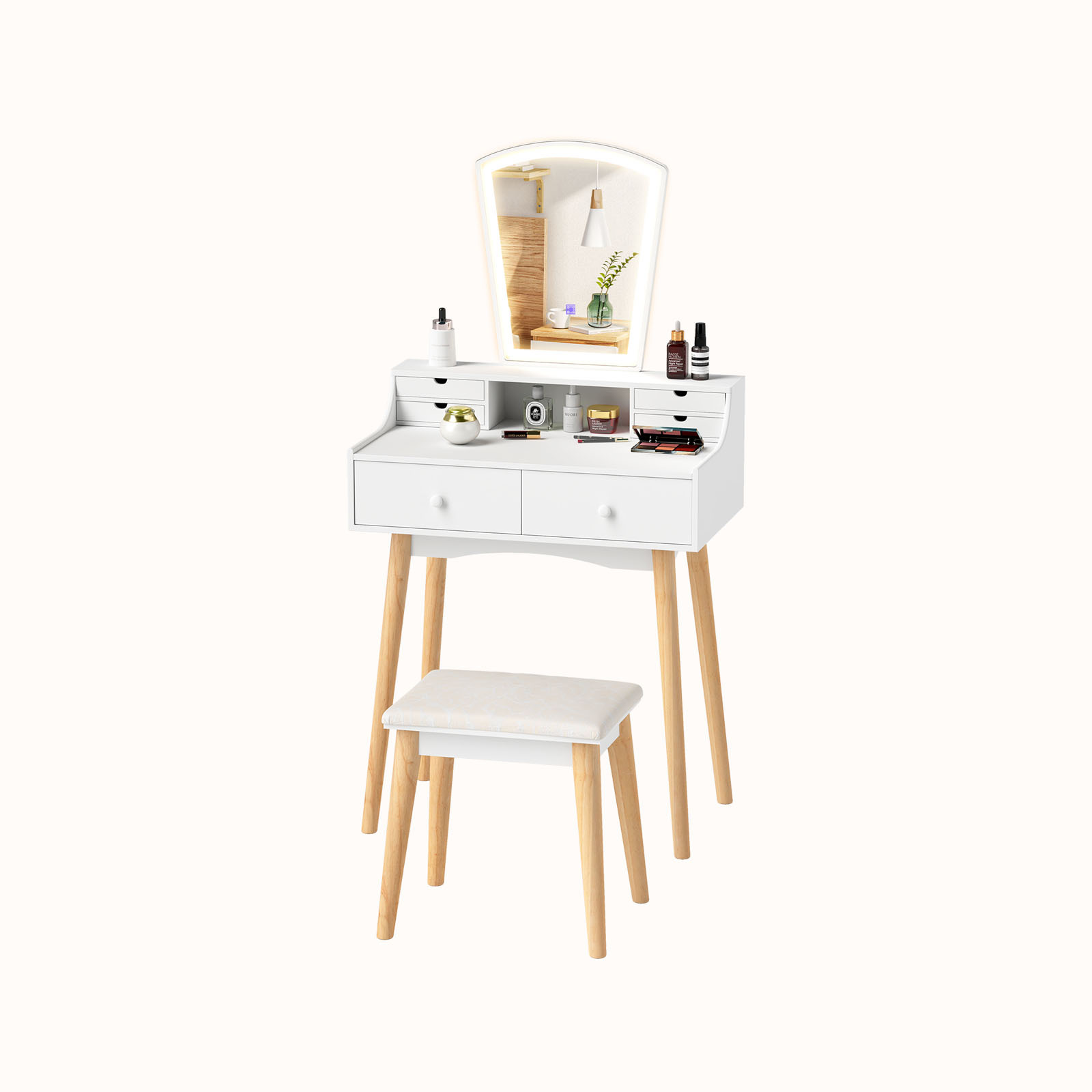 Ellegnt Dressing Table/ Vanity Makeup Table with 6 Drawers