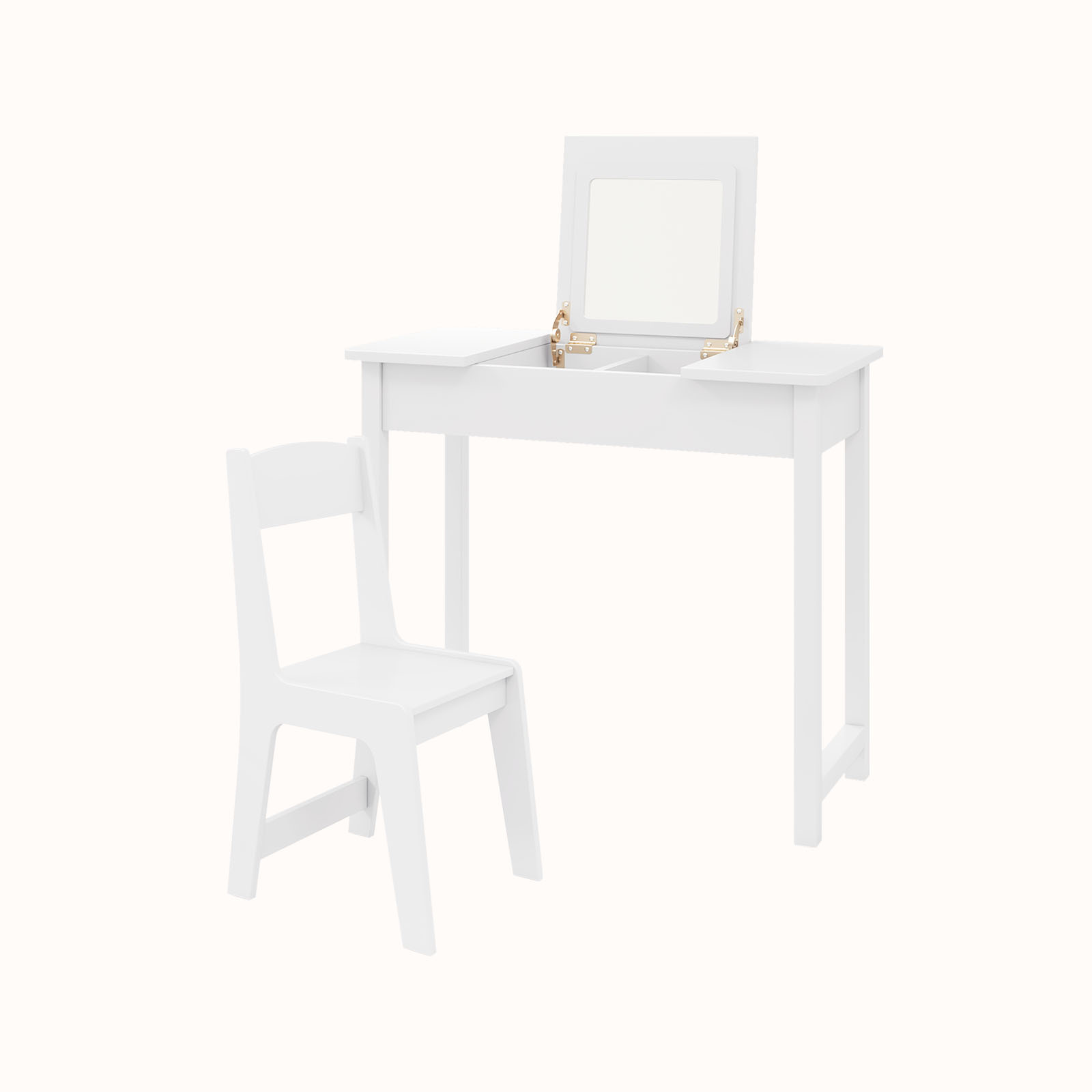 Ellegnt Kids Dressing Table /Vanity Set with Flip Top Mirror and Anti-toppling Device