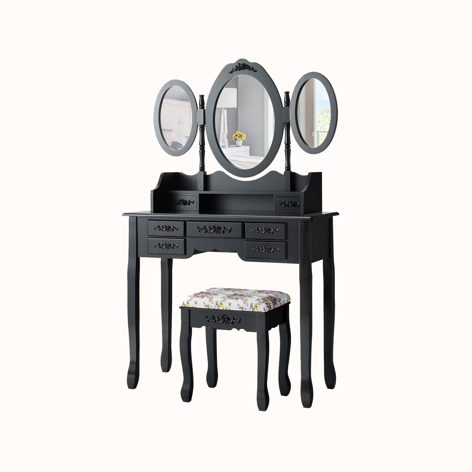 Ellegnt Dressing Table Set with Makeup Desk & Stool