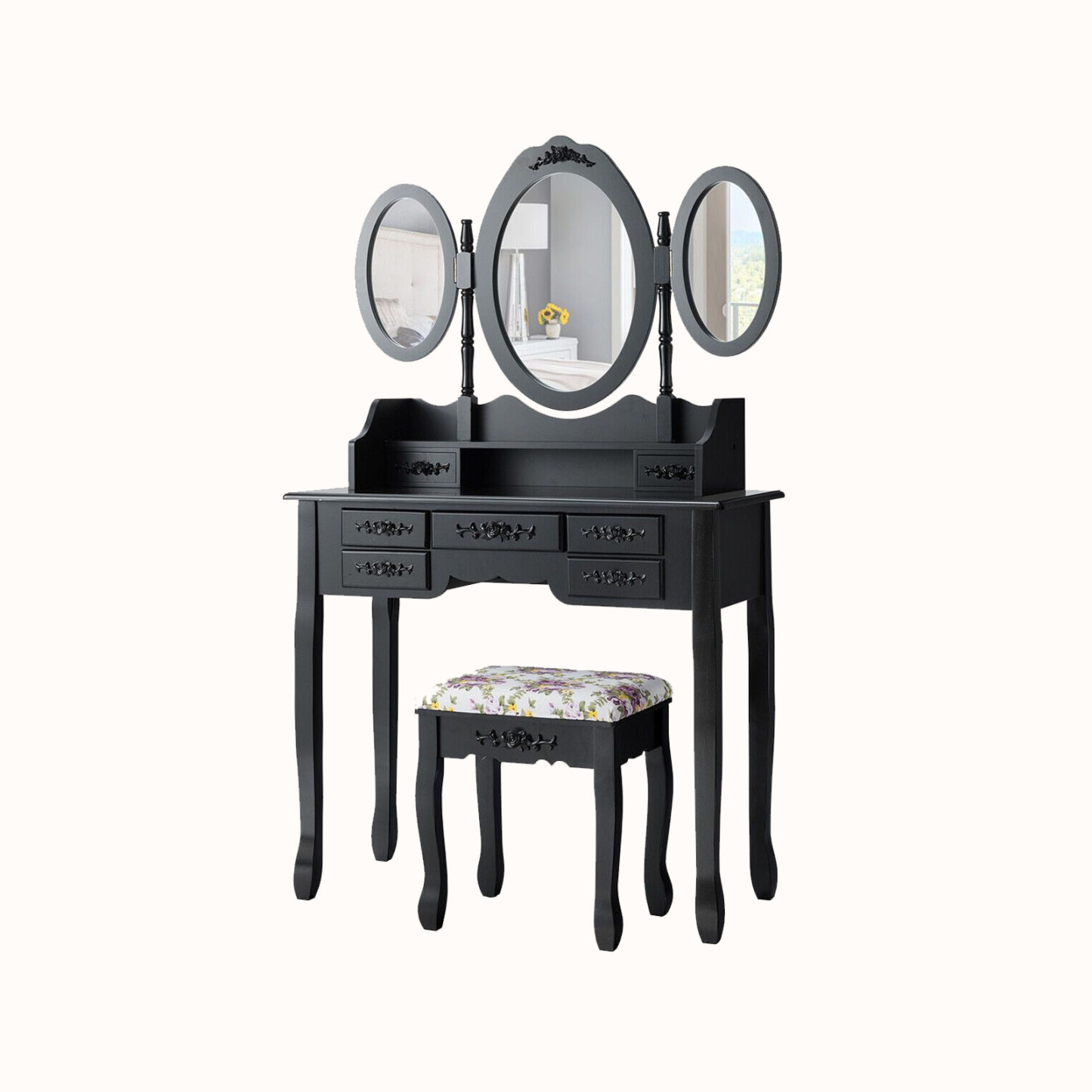 Ellegnt Dressing Table Set with Makeup Desk & Stool